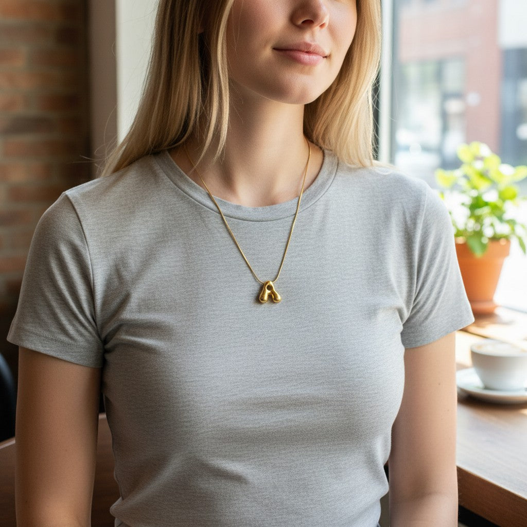 Ayshu chain with A  letter pendant