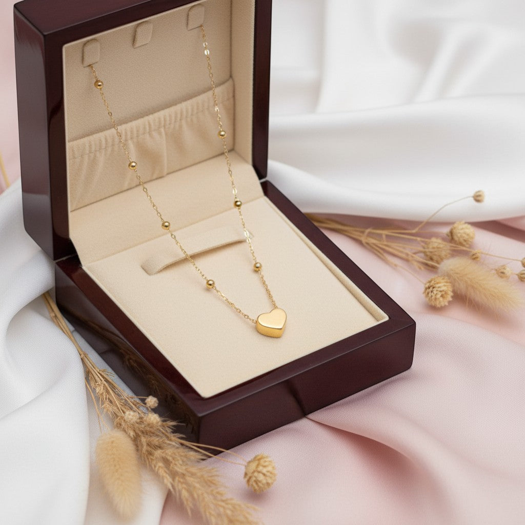 Sola beaded chain with miniheart