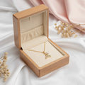 Rina chain with double leaf pendant