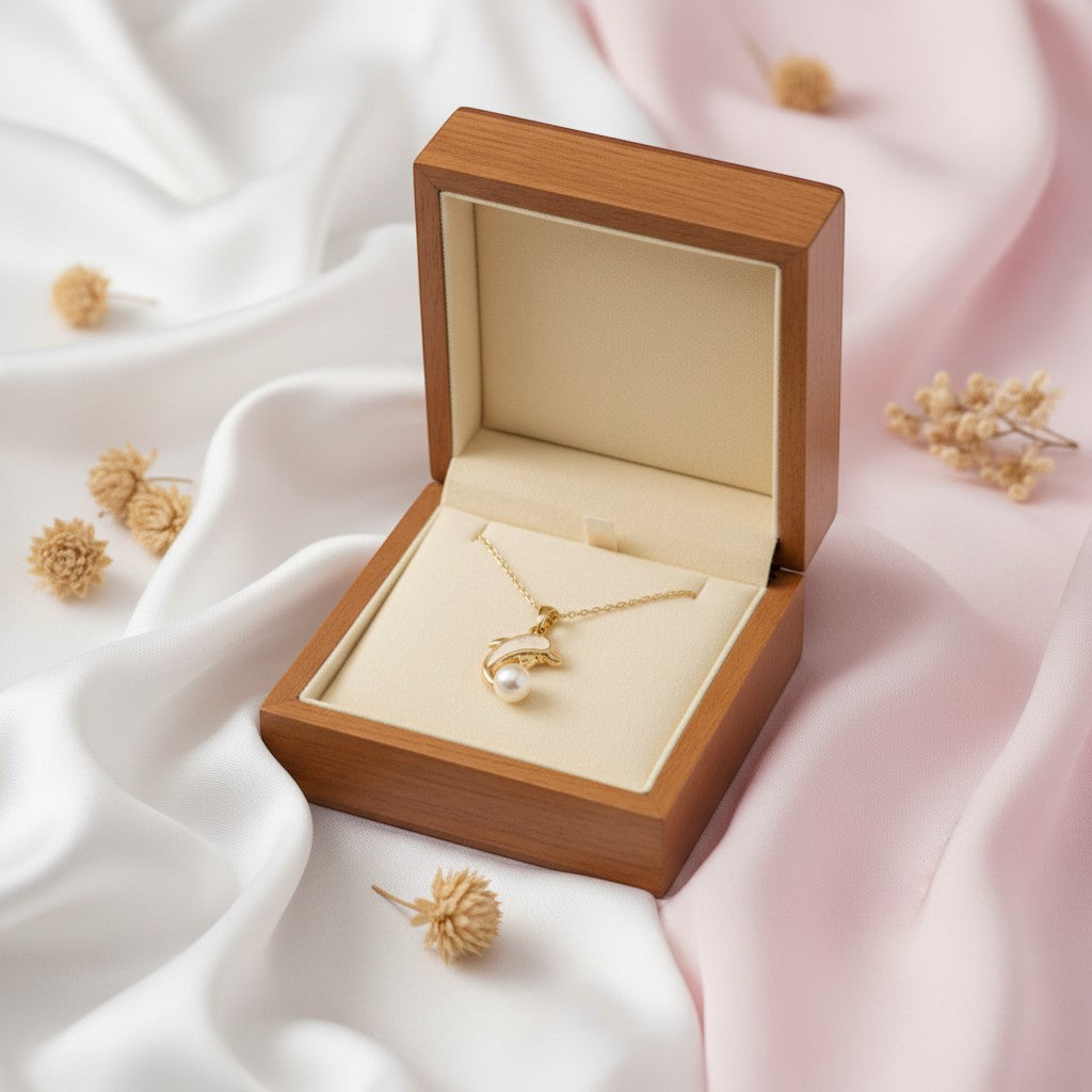 Diya chain with dolphin pendant