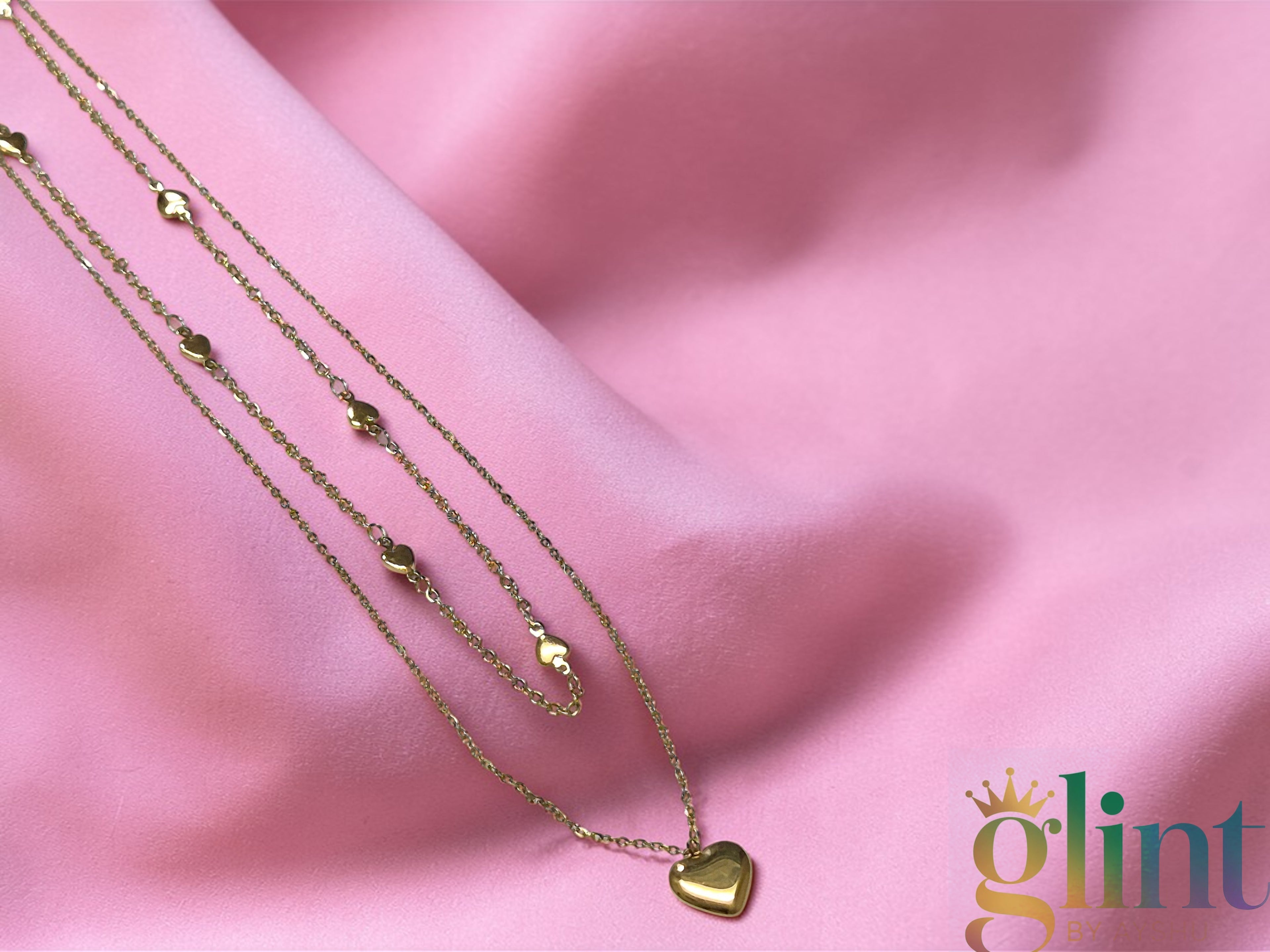 Sona double layered chain with heart pendant