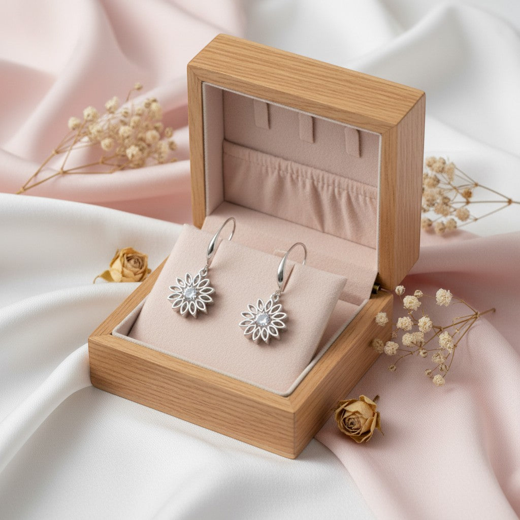 guna flower drops earring