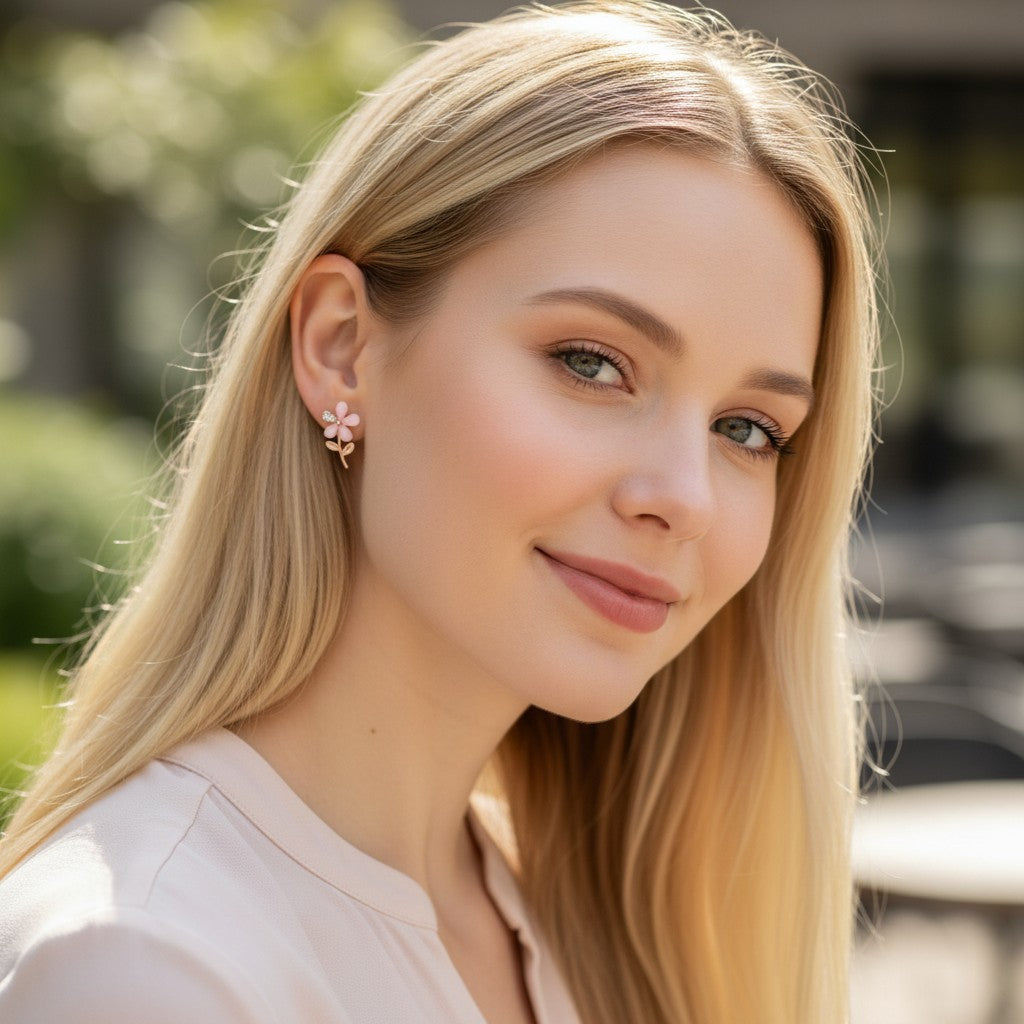 seema small floral earrings