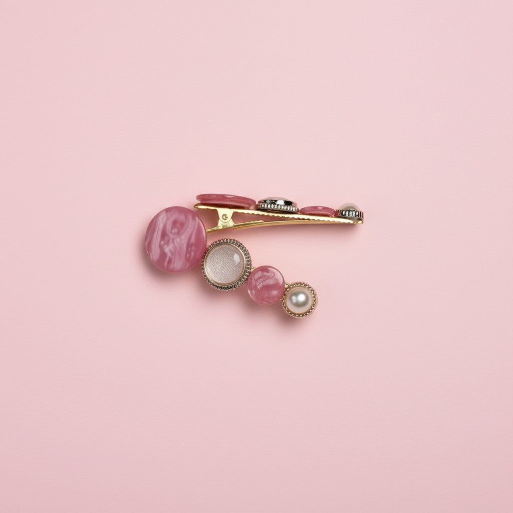 korean hair clip pastel pink