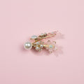 korean hair clip with flower and pearls