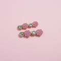 korean hair clip with pink rose