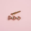 korean hair clip with pink hearts