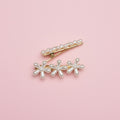 korean hair clip white flowers