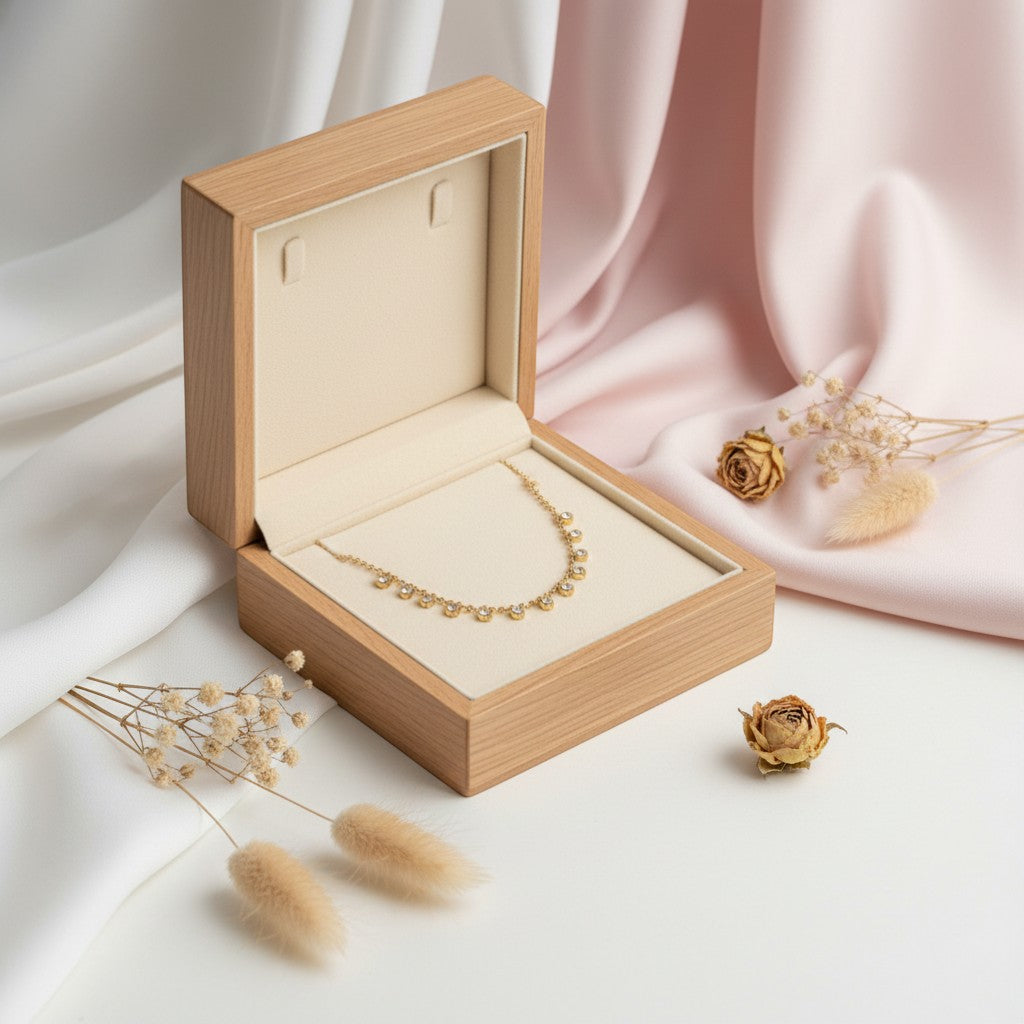 Asha chain with white stone charms