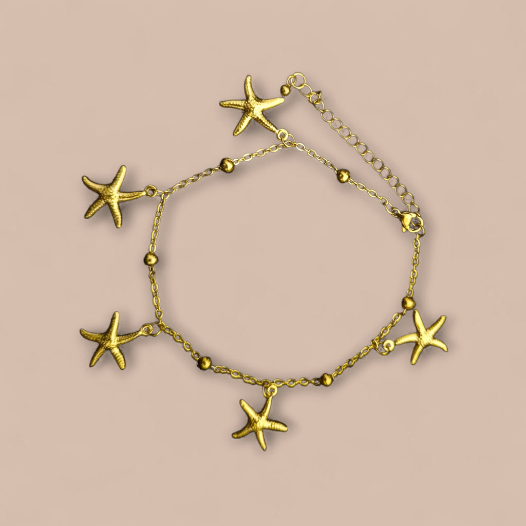 ANTI TARNISH bracelet with starfish charms 